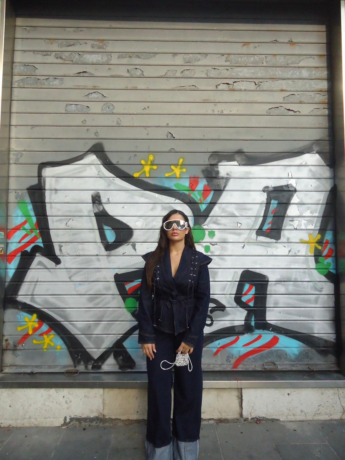 Giacca in denim con lacci